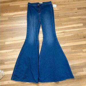 We The Free Deep Indigo High-Rise Flare Jeans